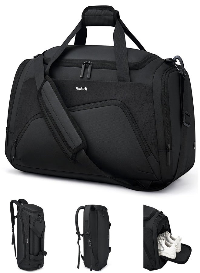 Hanke Carry On Luggage Airline Approved Duffle Bag for Travel, Multifunctional 3 In 1 Travel Duffel Bags for Traveling, 44L Weekender Overnight Gym Hiking Tote Bags for Men & Women.（Black） - Image 1